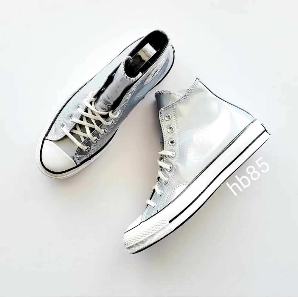 Converse Chuck 70 Hi Industrial Glam Silver Egret Black Women's 5.5 - Picture 2 of 6